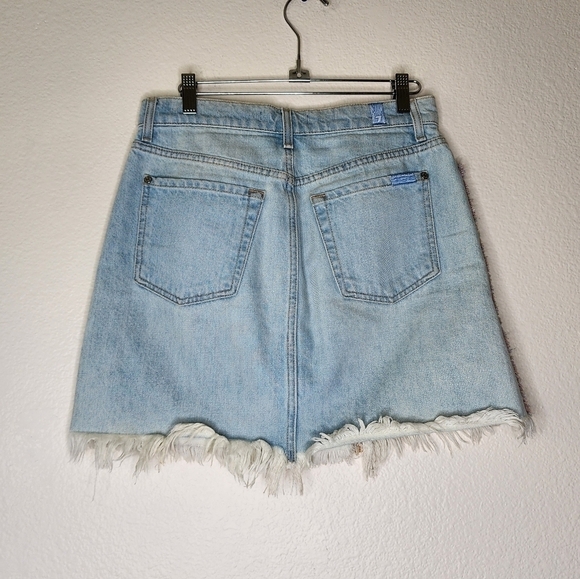 7 For All Mankind Pastel Rainbow Fringe Mini Skirt 27 - Picture 5 of 11